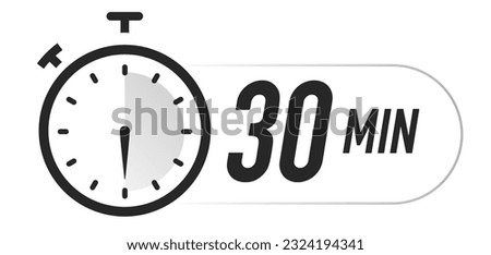 Timer icon 30 minutes vector black color Royalty-Free Stock Photo #2324194341