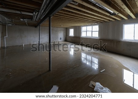 sump pump failed and basement has flooded with water Royalty-Free Stock Photo #2324204771