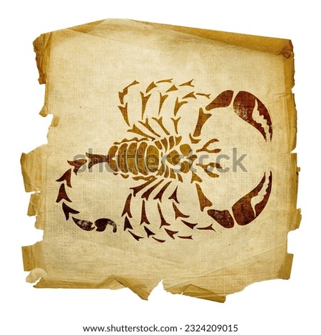 Scorpio zodiac old, isolated on white background.