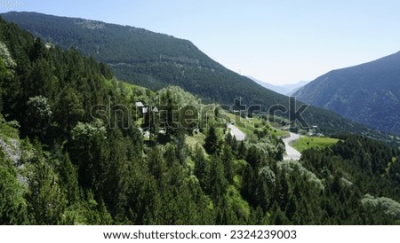 Rural mountain landscape in Canillo Andorra