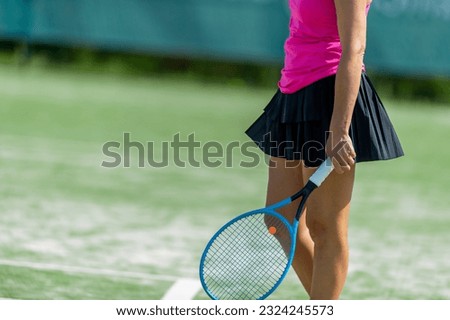 Woman tennis player in action. Horizontal sport theme poster, greeting cards, headers, website and app
