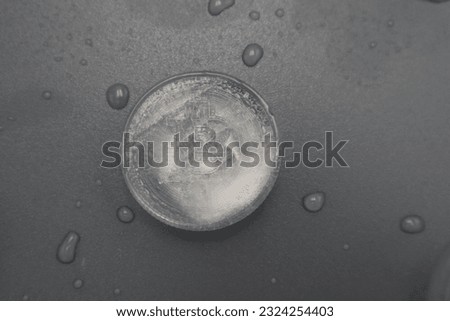 Melting ice Bitcoin crypto currency frozen ice cube chips icon creative and long term investment ratings capital financial planning and growing on the trading market background backdrop template