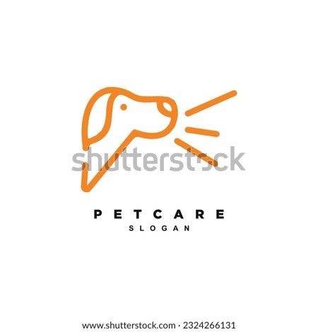 Creative outline pet consultant chat logo design vector
