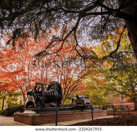 Landscape of fall University Campus Auburn Royalty-Free Stock Photo #2324267955
