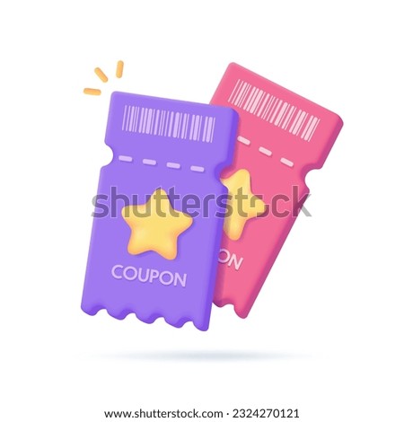 discount voucher Percentage reductions in festive sales promotions. 3D illustration Royalty-Free Stock Photo #2324270121