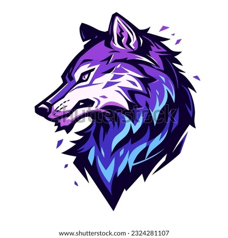 Wolf head vector art, isolated in white background, simple vector illustration. Design for, stickers, t shirts, game mascot sport logo. Character for sport and gaming logo concept. White background.
