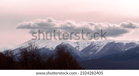 Winter wonderland somewhere in Kosovo and Koritnik Mountain in background