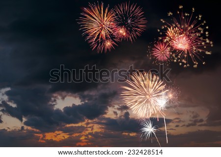 Holiday fireworks Royalty-Free Stock Photo #232428514