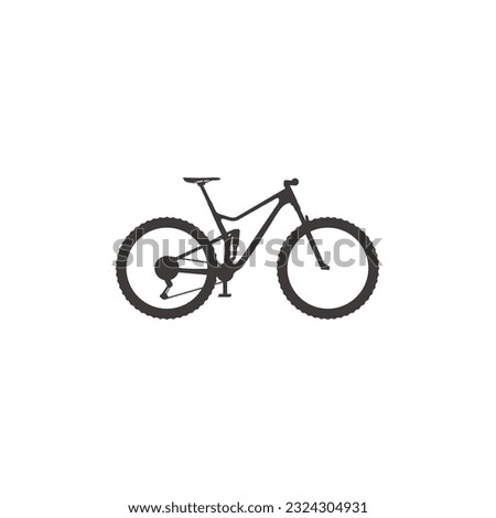 bicycle mtb enduro icon trail mountain bike silhouette logo design icon vector 