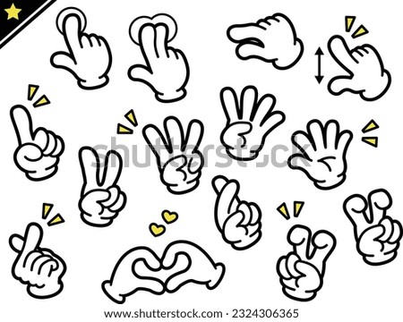 Hand gesture vector image icon set Royalty-Free Stock Photo #2324306365