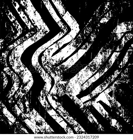 Grunge black and white background. The abstract texture is monochrome. Vector chaotic illustration