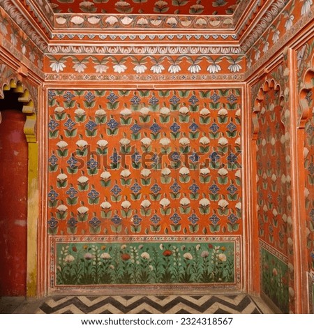 Udaipur  India 16 October  2023 Royal interior inside View of the City Palace at Udaipur Rajasthan India