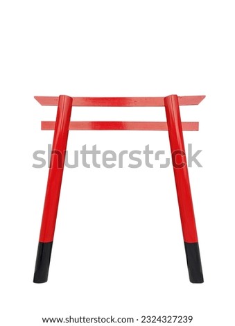 Red Japan gate photo (Torii)  isolated on white background, 