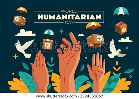 World Humanitarian Day Celebration. August 19. vector illustration. poster, banner, card, flyer. charity event. humanitarian day awareness. international humanitarian day background. August 19th. Royalty-Free Stock Photo #2324351867