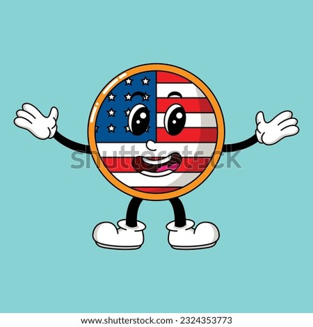 USA flag mascot vector. Fourth of July mascot vector. Fireworks mascot vector.