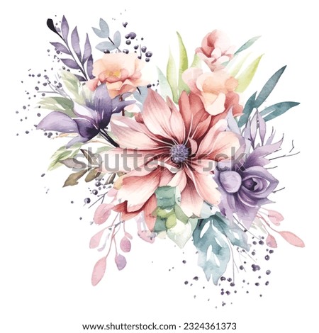 Elegant Watercolor Fairy Florals - Pastel Clipart Collection