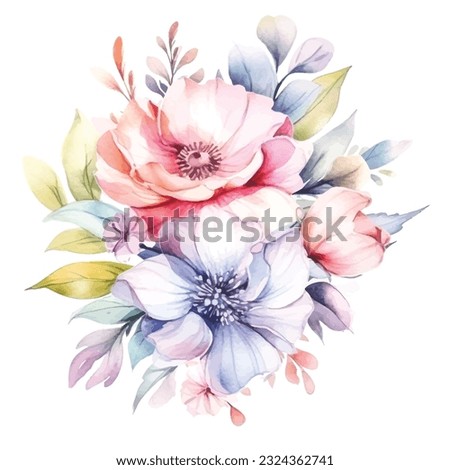 Dreamy Fairy Floral Arrangements in Watercolor - Soft Pastel Clipart