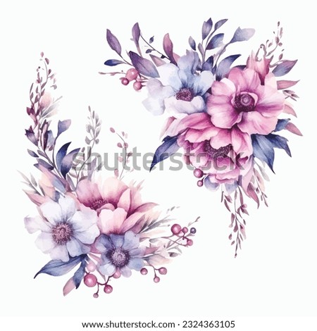 Magical Fairy Floral Clipart - Soft Pastel Watercolor Illustrations