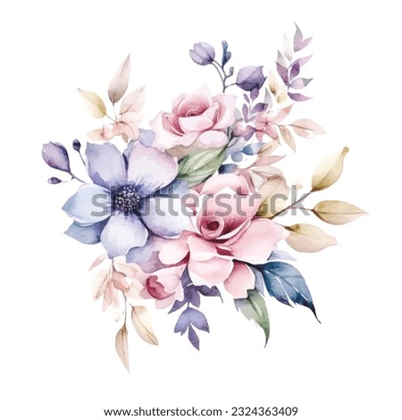 Charming Watercolor Fairy Florals - White Background Clipart Collection