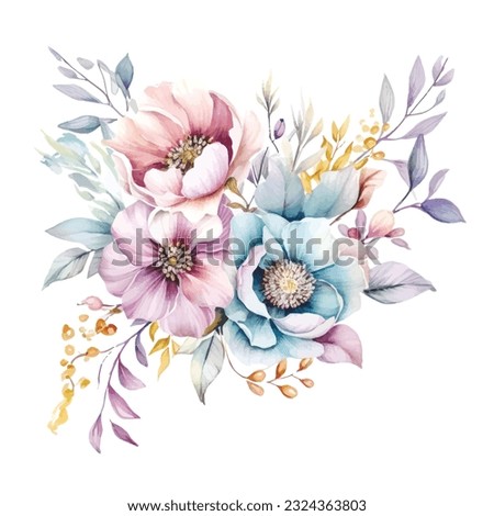 Romantic Watercolor Fairy Arrangements - Soft Pastel Clipart Set