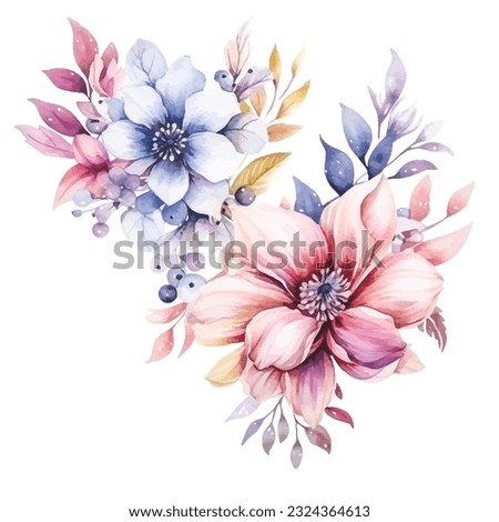 Fantasy Watercolor Fairy Floral Clipart - Soft Pastel Collection