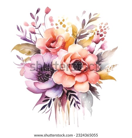 Delicate Watercolor Fairy Floral Arrangements - Soft Pastel Clipart