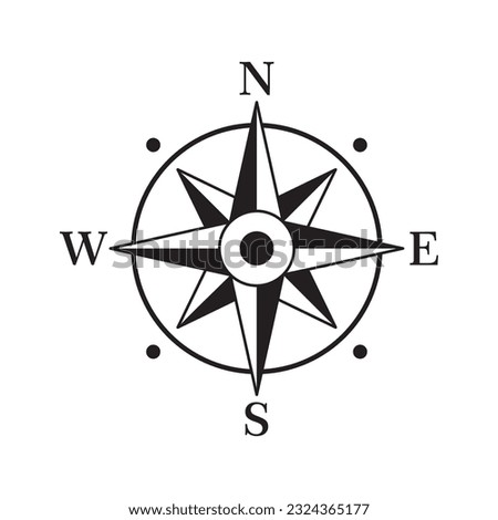 compass icon design. navigation guidance sign and symbol.