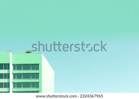 Pistachio green color building aesthetic background