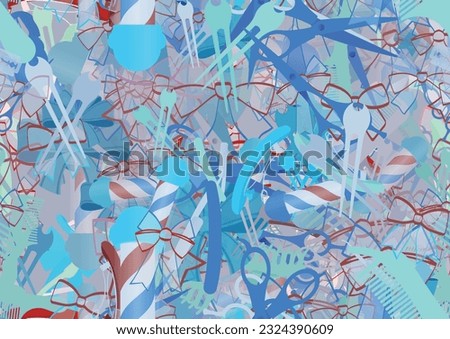 Background pattern abstract design texture. Seamless. Theme is about slip, hair care, Barber pole, dressing, barbershop, scissors, adornment, hairdressing, salon, parlor, embellishment