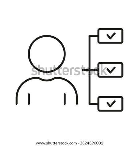 Employee Responsibility Line Icon. Corporate Manager Roles Linear Pictogram. Responsible Management, Delegate Duty Outline Sign. Job Culture Symbol. Editable Stroke. Isolated Vector Illustration. Royalty-Free Stock Photo #2324396001