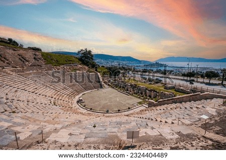 The theater of ancient Halicarnassus in Bodrum, Turkey Royalty-Free Stock Photo #2324404489