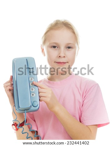 Little child speaking on the phone