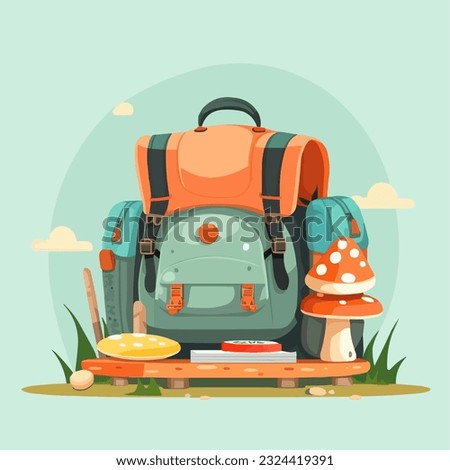 clip art of an camping itembackpack pastel