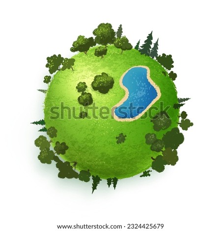 Realistic cartoon 3d earth globe isolated on white background. Ecology, save the planet, earth day concept design for banner, poster, greeting card. Vector illustration