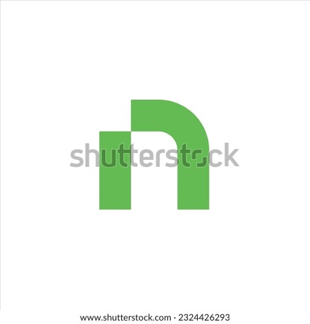 letter  N logo for sale. The logo is made with the letter N incorporated in the design, in the form of green stripes on a white background.