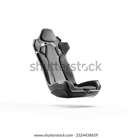 Seat car chair black leather, white background, isolated Royalty-Free Stock Photo #2324438659