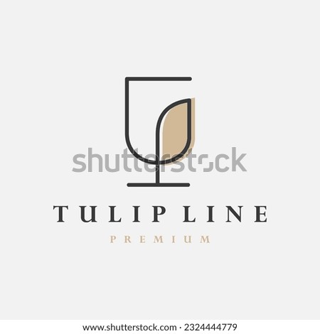 minimalistic, stylized tulip or flower bud shape, consisting of one element. 