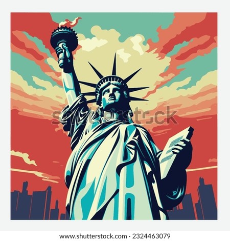 United states statue of liberty vector illustration Royalty-Free Stock Photo #2324463079