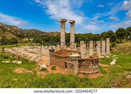 The Temple of Artemis, Sardes (Sardis) Ancient City - Manisa, Turkey Royalty-Free Stock Photo #2324464277