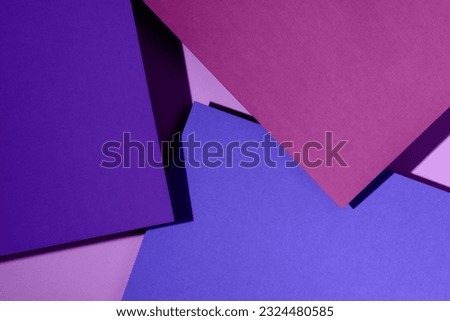 Paper for pastel overlap in purple, lilac and magenta colors for background, banner, presentation template. Creative trendy background design in natural colors. Background in 3d style. Royalty-Free Stock Photo #2324480585