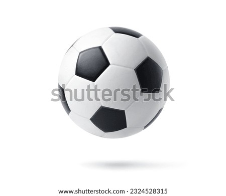 Football ball levitate isolated on white background. Clipping path. Royalty-Free Stock Photo #2324528315