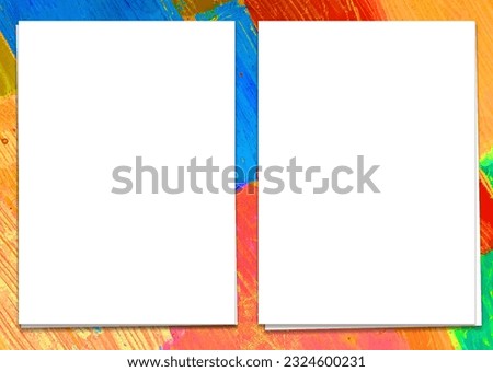 Edit grid with white margins on top of various colored brush touch images.

This is an A3 size image suitable for use as a design editing background.