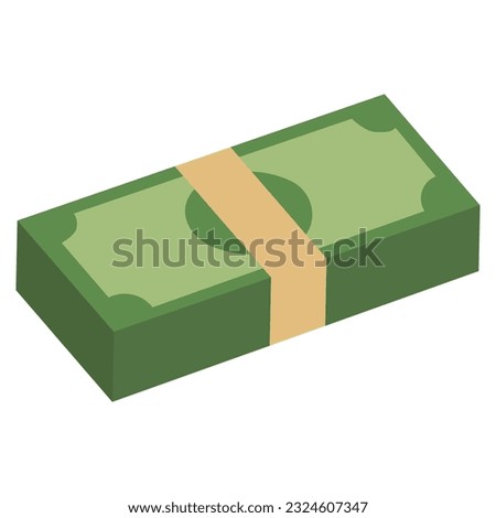 Vector dollar bill sticker, money vector finance clipart in flat design, stack of money, flat style vector illustration