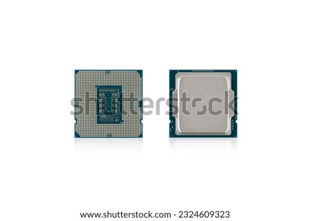 Processor for PC on a white background. Processor for personal computer closeup isolated on white background. Royalty-Free Stock Photo #2324609323