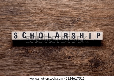 Scholarship - word concept on building blocks, text, letters Royalty-Free Stock Photo #2324617513