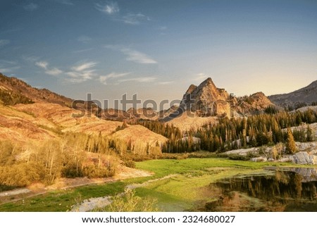 Lake Blanche and trail outside Salt Lake City, Utah, a popular trail Royalty-Free Stock Photo #2324680027