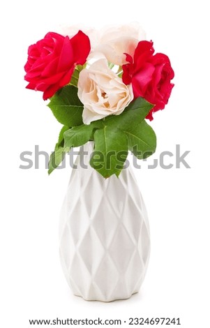 Beautiful flowers in the vase isolated on a white background. Royalty-Free Stock Photo #2324697241