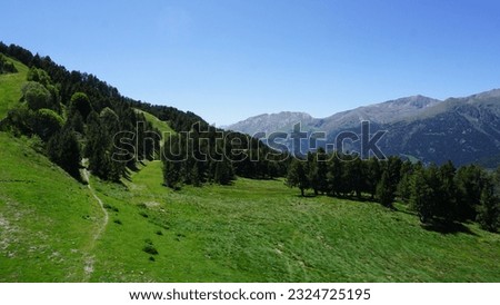 nature landscape in the mountains of Soldeu in Andorra