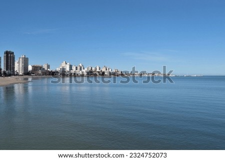 Panoramic photography of a beautiful beach at Punta del Este City, Uruguay