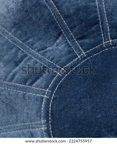 Royal blue velvet fabric cushion with radiant sunburst stitch design